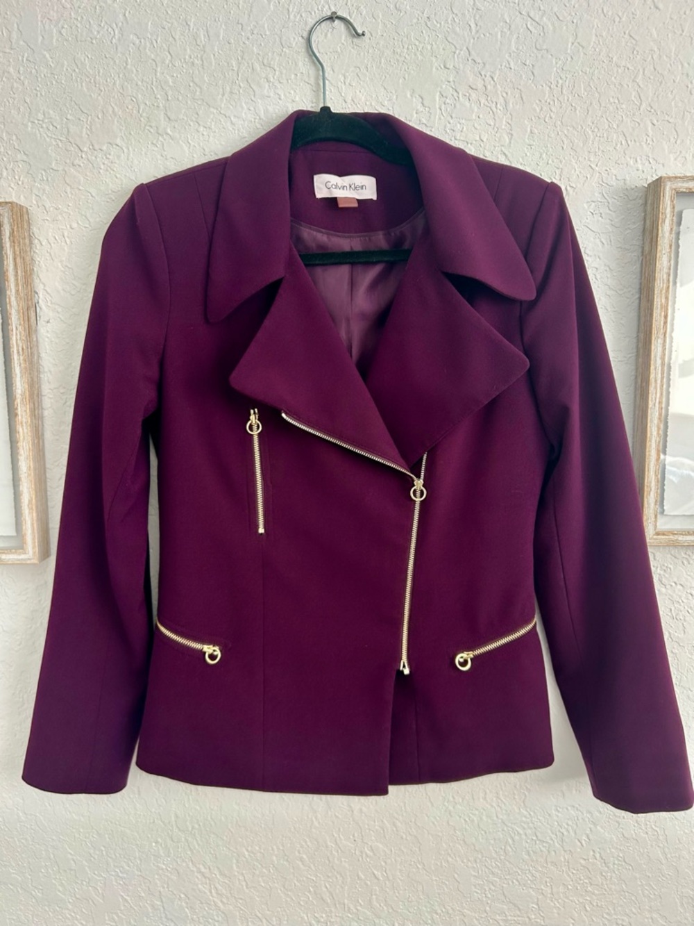 Calvin Klein Women's Deep Plum w/ Gold Zipper accent